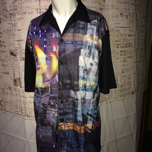 Street Savy Black w/Multi colors DJ  L shirt